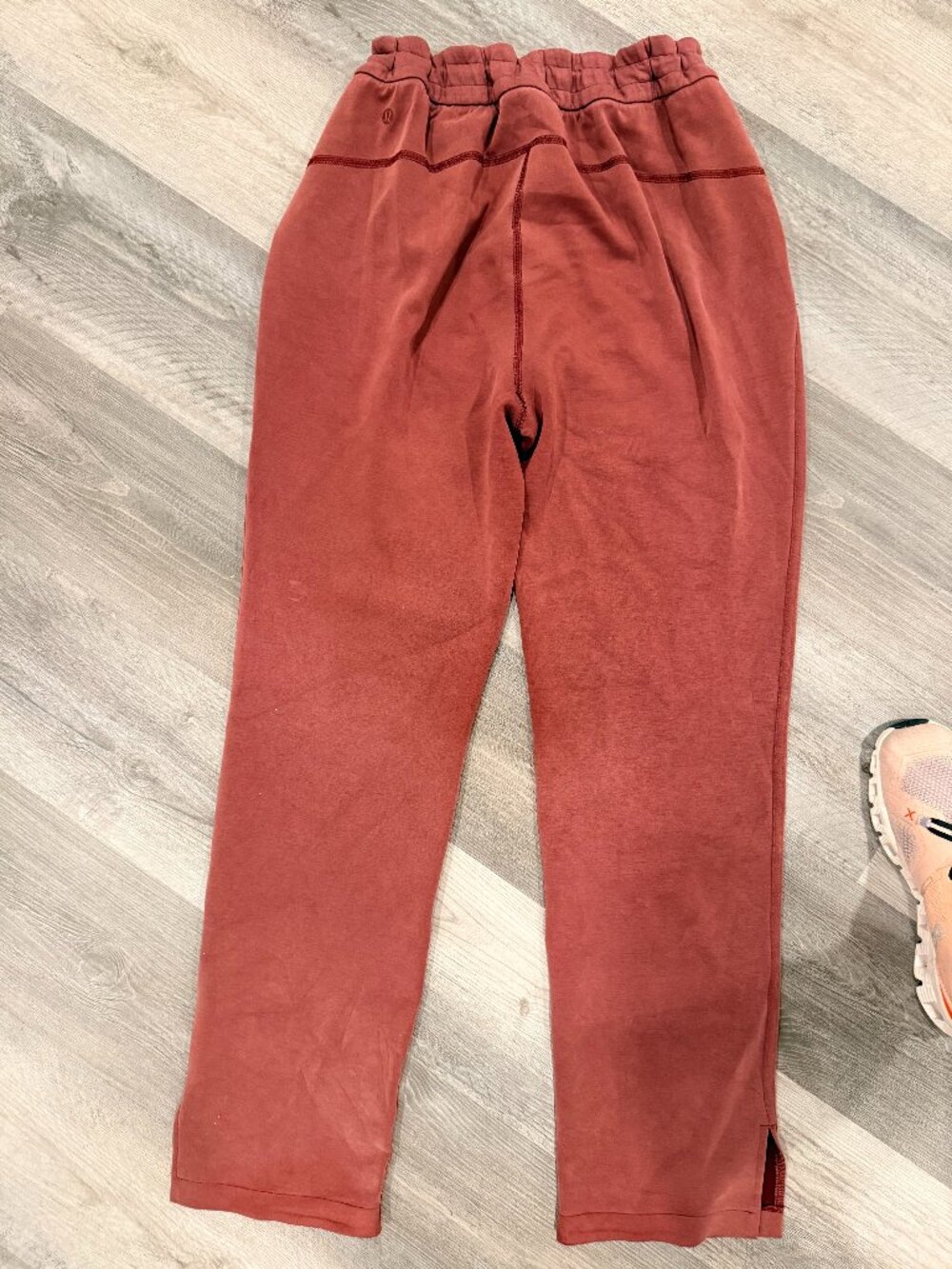 Lululemon Soft Straight Leg Pants Size 10 Rust Red Drawstring Waist